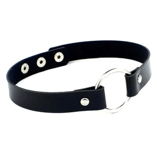 Colorful Synthetic Leather BDSM Choker in light pink color
