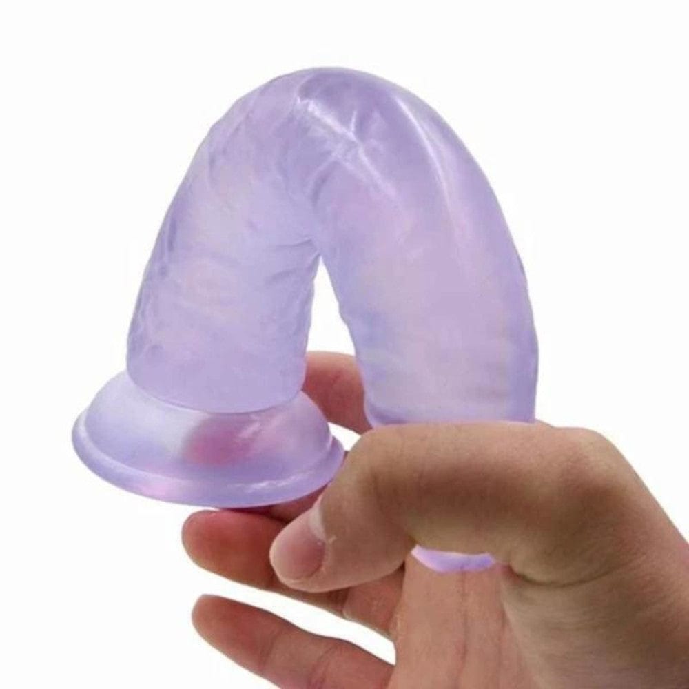 This is an image of Ribbed Dong 8 Inch Toy With Suction Cup with a long rod-like shape perfect for ultimate pleasures.