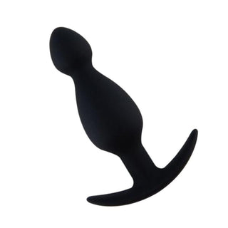 Black Silicone Anal Beads Butt Plug with an Anchor Base For Men