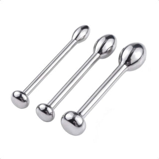 You are looking at an image of a stainless steel beaded penis plug for enhanced pleasure.