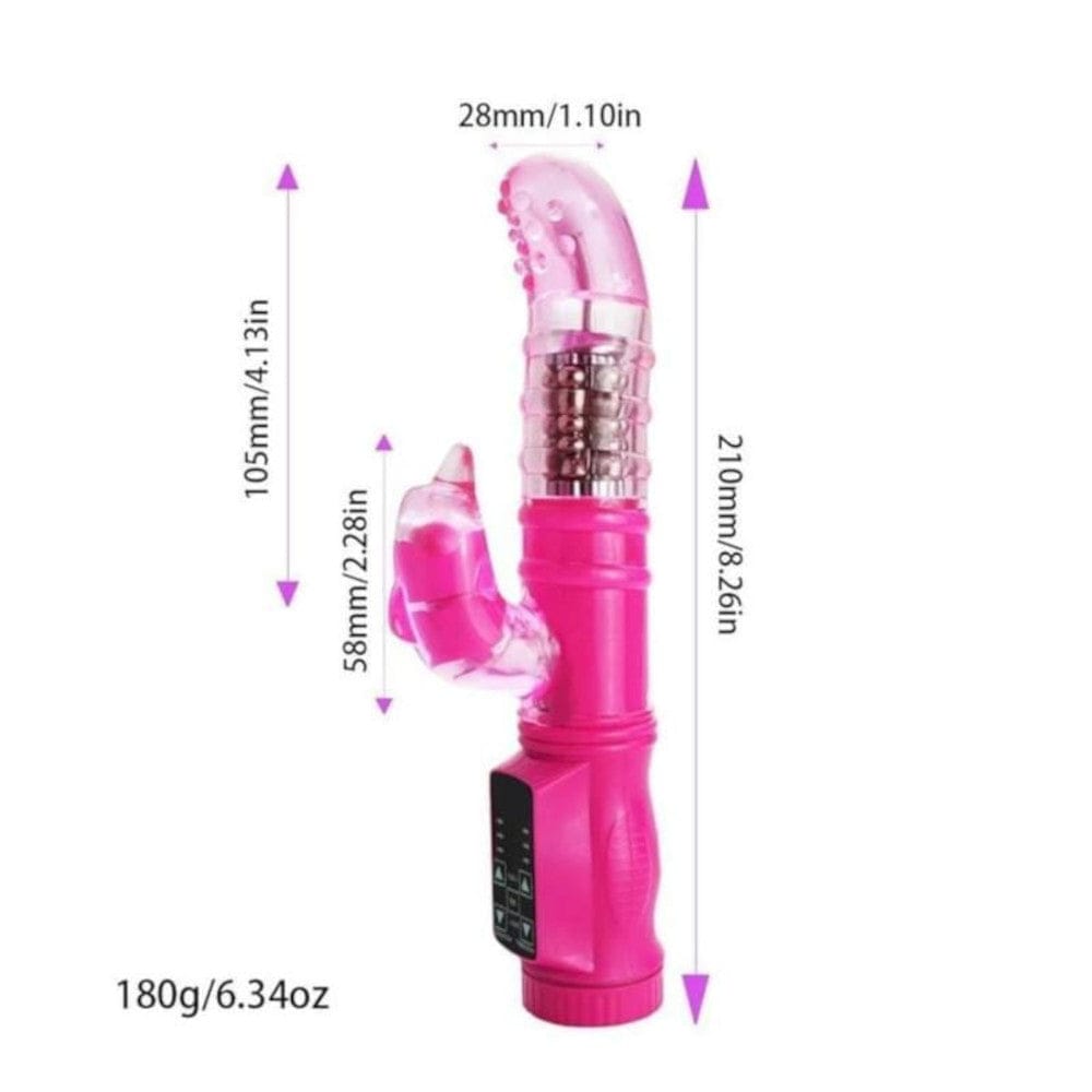 A visual representation of the easy cleaning and storage instructions for the Vigorous 12-Speed Rotating Rabbit Vibrator