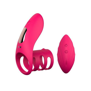 Featuring an image of USB Rechargeable Remote Ring in Rose Red color for prolonged pleasure.