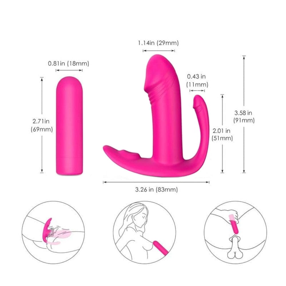Take a look at an image of the intense stimulation provided by the Triple Stimulating Discreet Remote Underwear Wearable Vibrator Butterfly