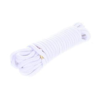 What you see is an image of Soft Shibari Cotton Rope Play highlighting its easy-to-clean cotton material for hygienic play.