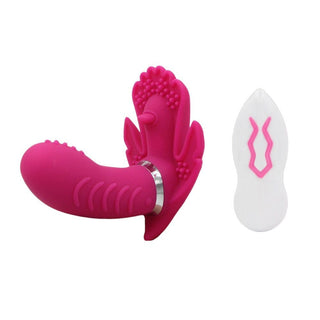 Presenting an image of Remote Control Wearable Underwear G Spot Butterfly Vibrator in purple color