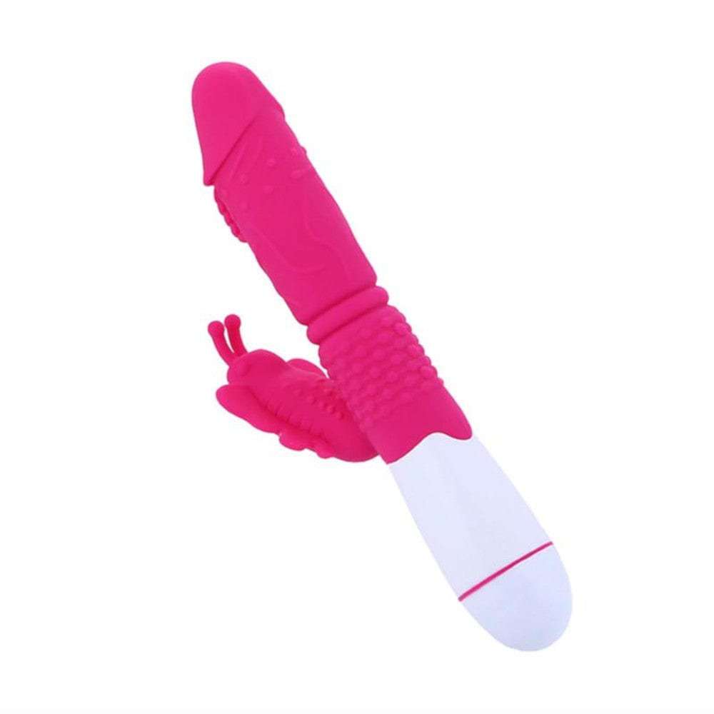 This is an image of the butterfly massager extending 2.76 inches in the Vibrant Butterfly Huge Vibrator G-spot.