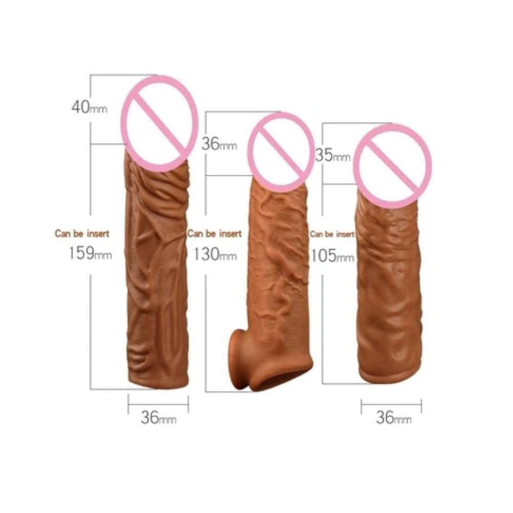 This is an image of Bigger Fantasies Penis Enlarger Sleeve, a secret weapon to reignite passion and excitement in your relationship.
