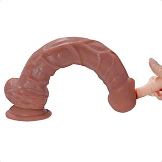 You are looking at an image of a TPE dildo perfect for solo play or shared fun with a partner.
