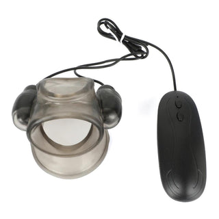 Displaying an image of Wired Remote Vibrating Silicone Dick Ring And Ball showcasing its perfect fit for profound pleasure with stretchable silicone ring and ergonomic design.