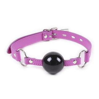 Silicone-based gag ball with lock feature for extended silence during play.