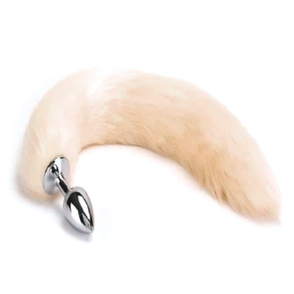 A picture of Flirty Fox Tail Cat Tail 16 Inches Long Plug with easy cleaning instructions for a convenient playtime experience.