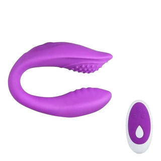 In the photograph, you can see an image of the U-shaped vibrator with dual vibration motors and wireless controller.