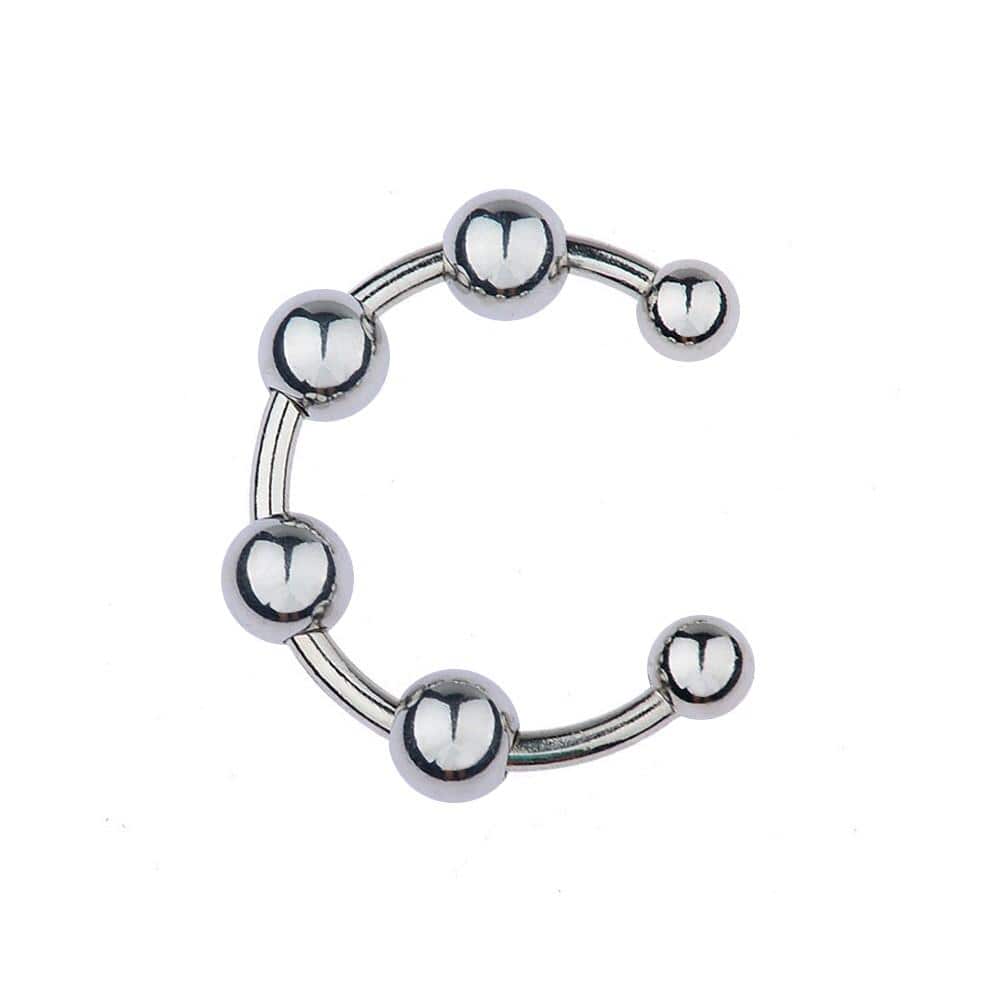 Take a look at an image of C-Shaped Beaded Stainless Glans Ring crafted from high-grade stainless steel.