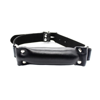 A picture of Soft Leather Gag Mouth with adjustable leather straps and belt buckle