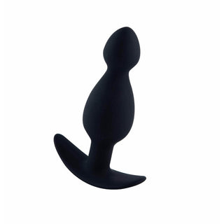 A visually enticing Black Silicone Anal Beads Butt Plug with an Anchor Base providing waves of pleasure with each bead.