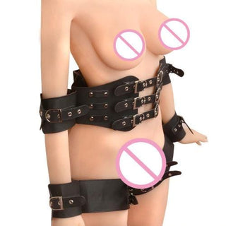 High-quality Gothic Fur Arm BDSM Thigh Ankle Cuffs with Leather Belt Type for comfort and durability.