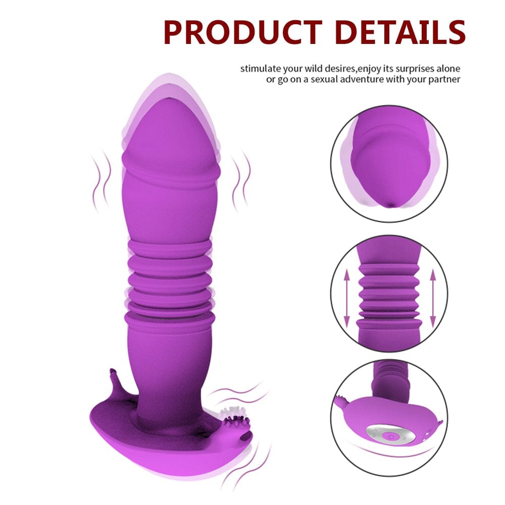 This is an image of Anal Vibrating Adventure Anal Dildo Thrusting, a sensory adventure device for solo and couple play.