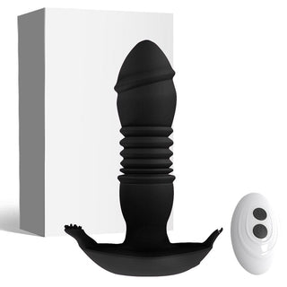 Take a look at an image of Anal Vibrating Adventure Anal Dildo Thrusting, delivering intense pleasure with rhythmic thrusting motion.
