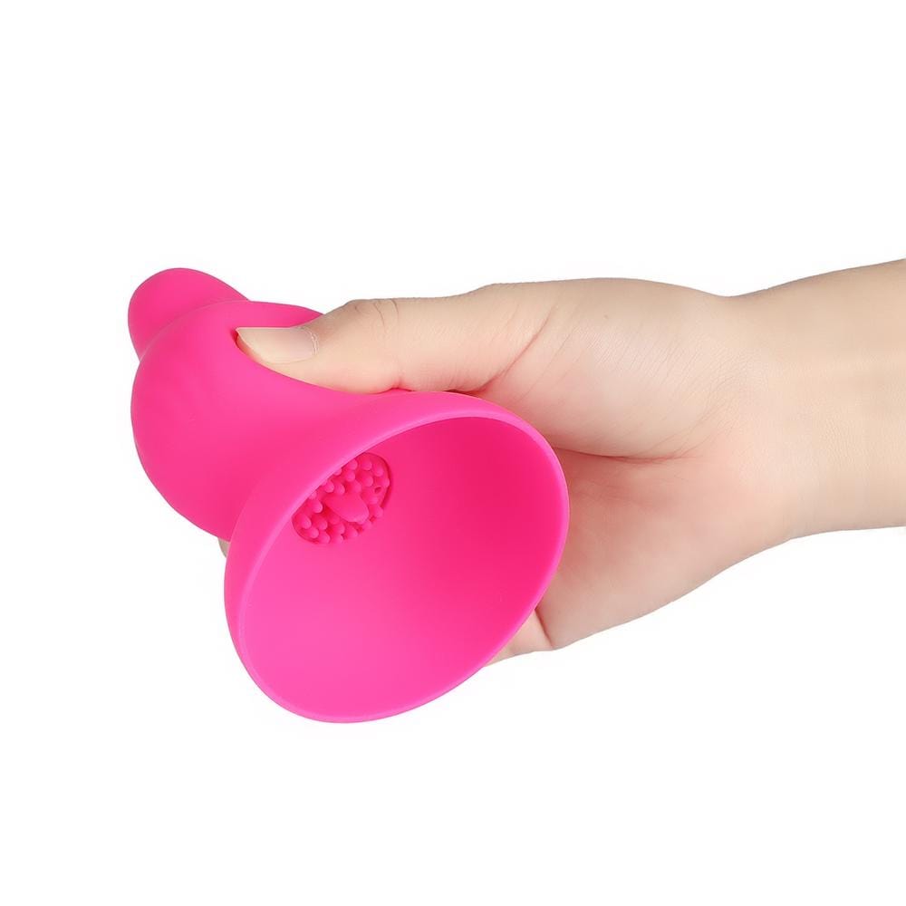 Displaying an image of No-Frills Breast Toy Vibrator Rechargeable Stimulator Nipple Sucker in black color.