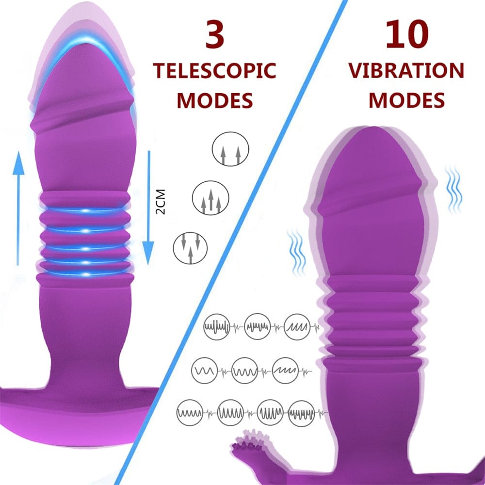 Observe an image of Anal Vibrating Adventure Anal Dildo Thrusting, designed to tease and please with a perfect balance of length and girth.