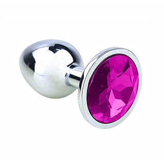 Observe an image of the Stainless Steel 3 Princess Jeweled Plug Metal, designed for precision pleasure.