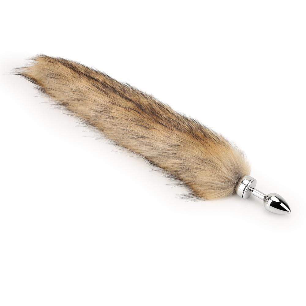 An image showcasing the versatility of the Cum Closer Cat Tail Fox Tail Butt Plug with detachable design and luxurious stainless steel material.