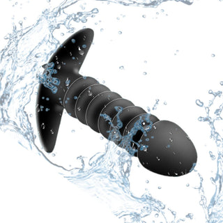 Photo of Ribbed Torpedo Silicone Vibrating Butt Plug Men 5.24 Inches Long designed for self-discovery and pleasure exploration.
