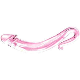 Sleek tentacle masturbator pink dildo made of body-safe glass material.