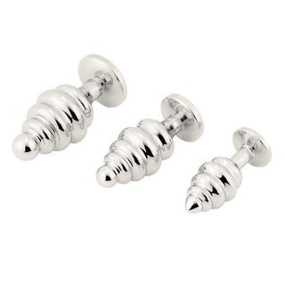 Silver Helix Cute Jeweled Anal Plug Big 3-Piece Set