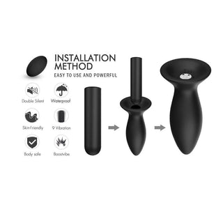 Presenting an image of the Small (3.98 inches) plug in the Silicone Vibrating Butt Plug With Suction Cup 5pcs Training Set.