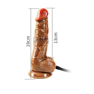 Presenting an image of No Fuss Masturbation 7 Inch Inflatable Dildo, a safe and easy-to-clean silicone sex toy for fulfilling sensations.
