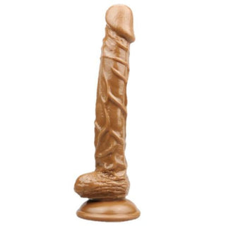 You are looking at an image of a textured dildo with a curved head for G-spot or prostate stimulation.