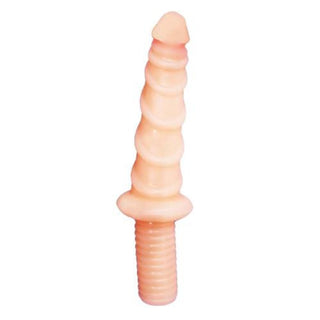 Ribbed 11 Inch Toy Sword image showcasing its pink silicone material construction and realistic head for deep penetration with dimensions of 11.42 inches length and 1.57 inches thickest width.