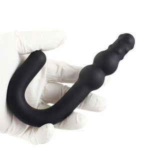 Black Silicone Anal Hook 6.1 Inches Long - Non-porous material for easy cleaning and maintenance, ready for your next adventure.