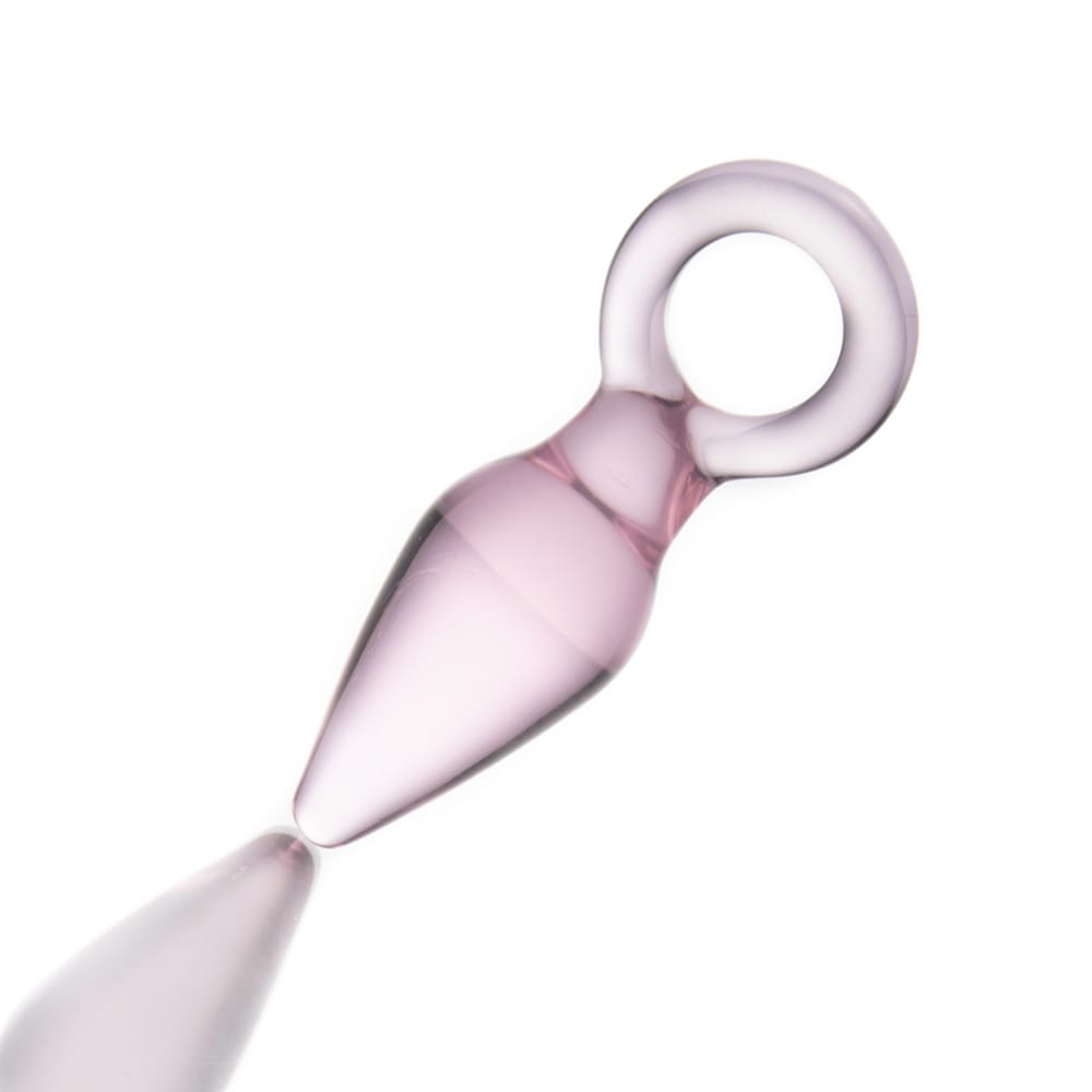 Here is an image of Pink Crystal Spear Beginner Kit Glass Plug, showcasing its unique ability to hold temperature, transforming from cold to warm for varied sensations.