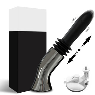 What you see is an image of Pleasure Waves Thrusting Vibe Dildo Machine with retractable dildo and vaginal penetration functions.