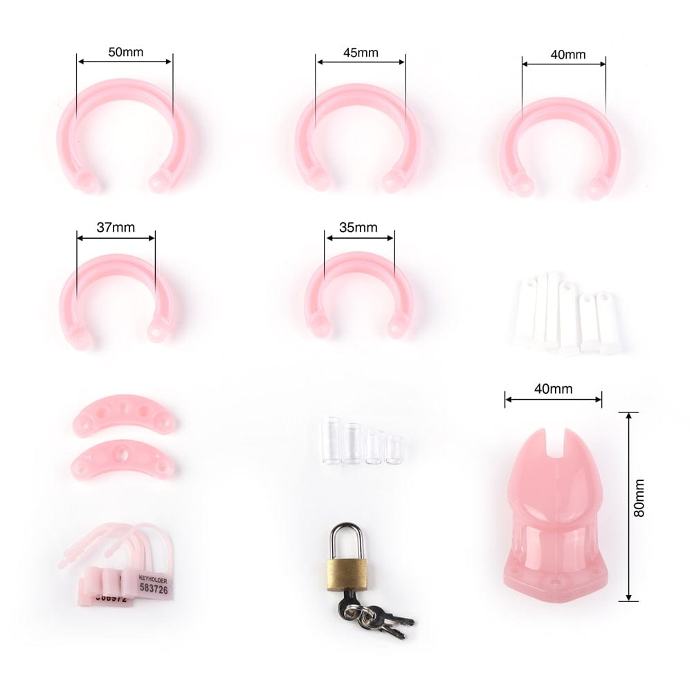 Here is an image of the Pink Plastic Small Clitty Cage crafted for comfort and cleanliness, ensuring easy cleaning and storage for continued intimate adventures.
