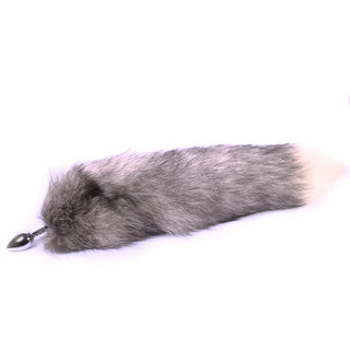 Luxurious faux fur tail and metallic butt plug in 3 sizes for exciting sensory experiences.