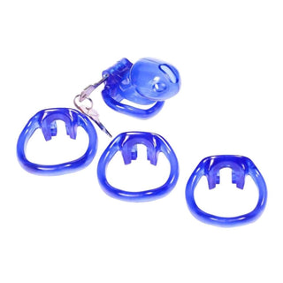 Here is an image of Unengaged Pleasure Holy Trainer Silicone Chastity Device with short cage dimensions
