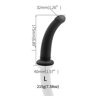 You are looking at an image of Smooth 6 Inch Black Dildo With Suction Cup, 100% waterproof for steamy shower fun and easy cleaning.