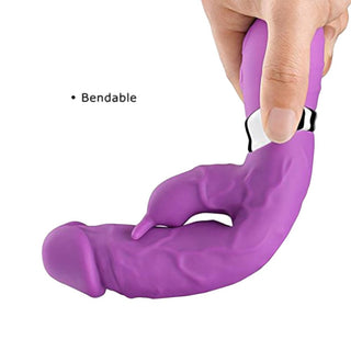 Purple rabbit vibrator with 7 distinct vibration patterns for pleasure