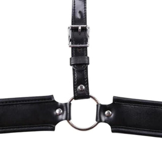 In the photograph, you can see an image of Black Leather Sex Toy Male Chastity Belt as a fashionable and comfortable way to explore chastity.