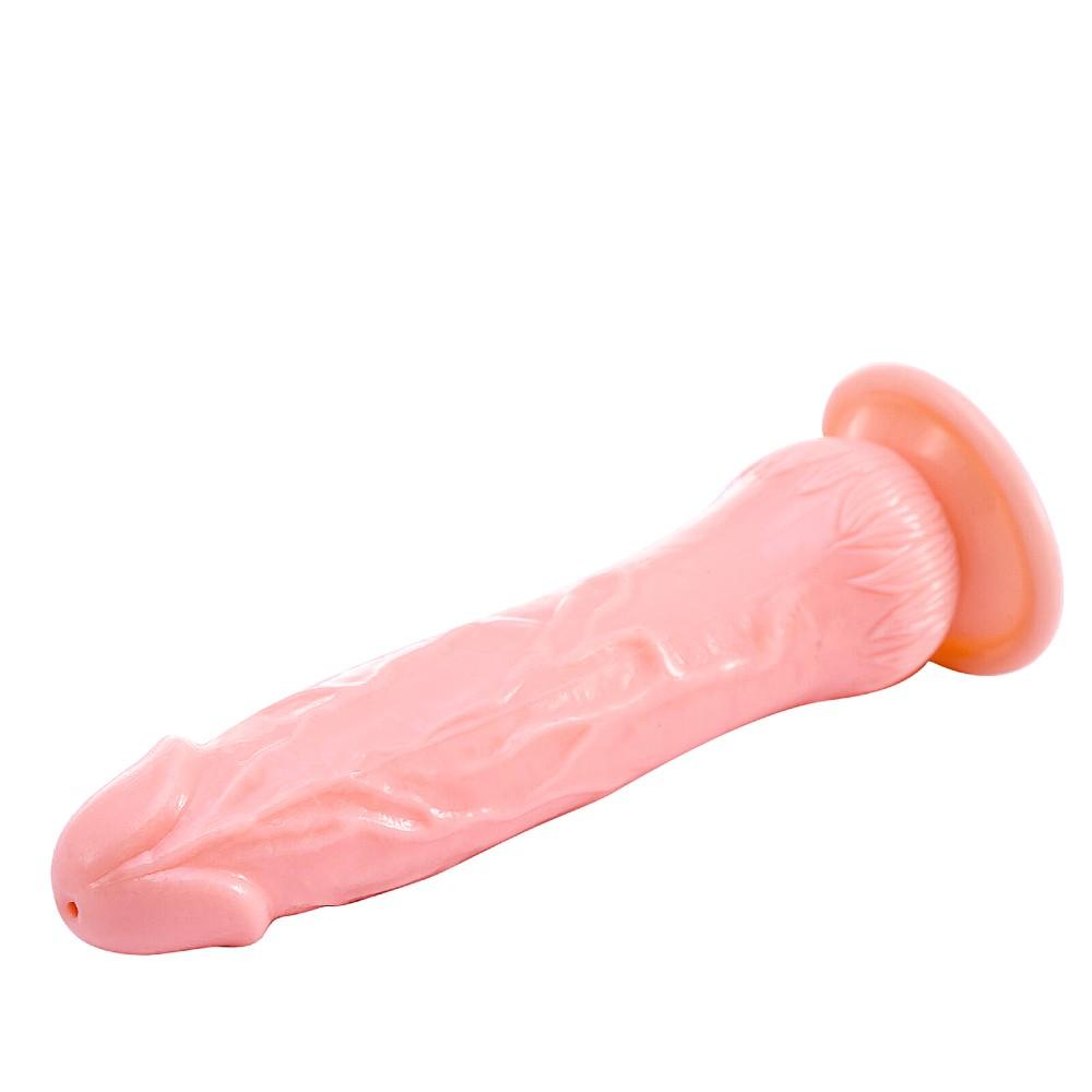 This is an image of a realistic silicone dildo suitable for sensitive areas and hypoallergenic.