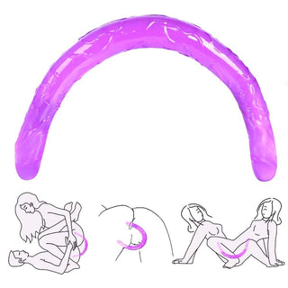 This is an image of Flexible Jelly 17 Inch Long Double Sided Anal Plug for shared penetration.