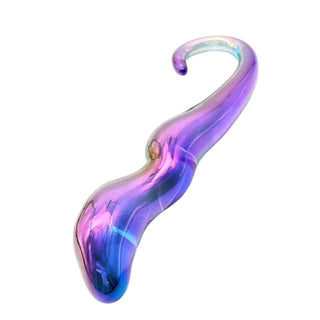This is an image of Rainbow Octopus Teardrop 7 Inch Glass Dildo for Women, designed to provide premium sensations with its glass material.