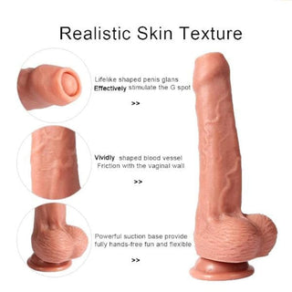 8" Realistic Uncircumcised Thick Strap On Dildo