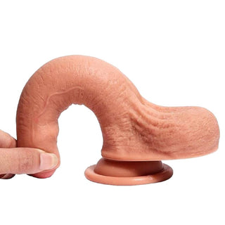Realistic 8 Inch Uncut Dildo With Foreskin - Safe for vaginal and anal use, bendable for various sex positions.