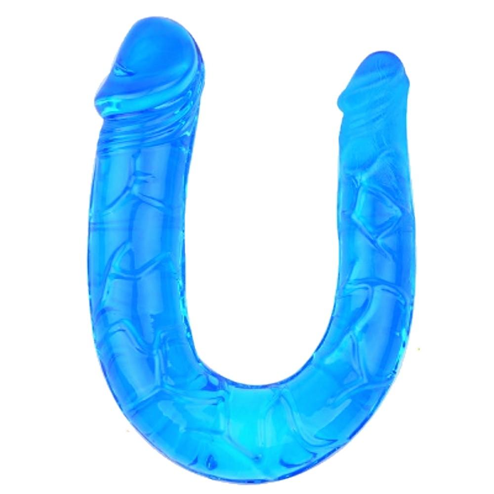 Observe an image of Long Anal Blue Dildo made from thermoplastic rubber for intense backside stimulation.