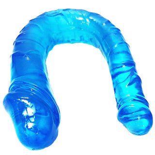 Here is an image of Double Head Blue Dildo crafted for solo or shared double penetration experiences.