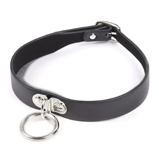 View the PU Leather and Stainless Steel materials of this BDSM collar in this image, ensuring comfort and safety during use.